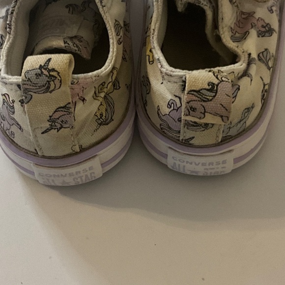 Converse Kids Cream and Purple Unicorn Sneakers - Picture 3 of 4